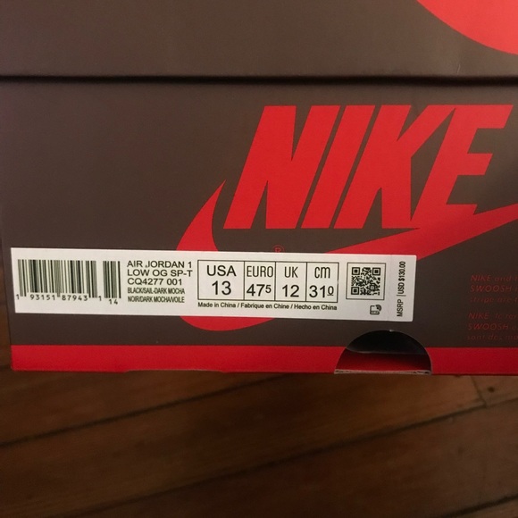 100% Authentic Travis Scott Air Jordan 1 Low sz 13 - Picture 5 of 5